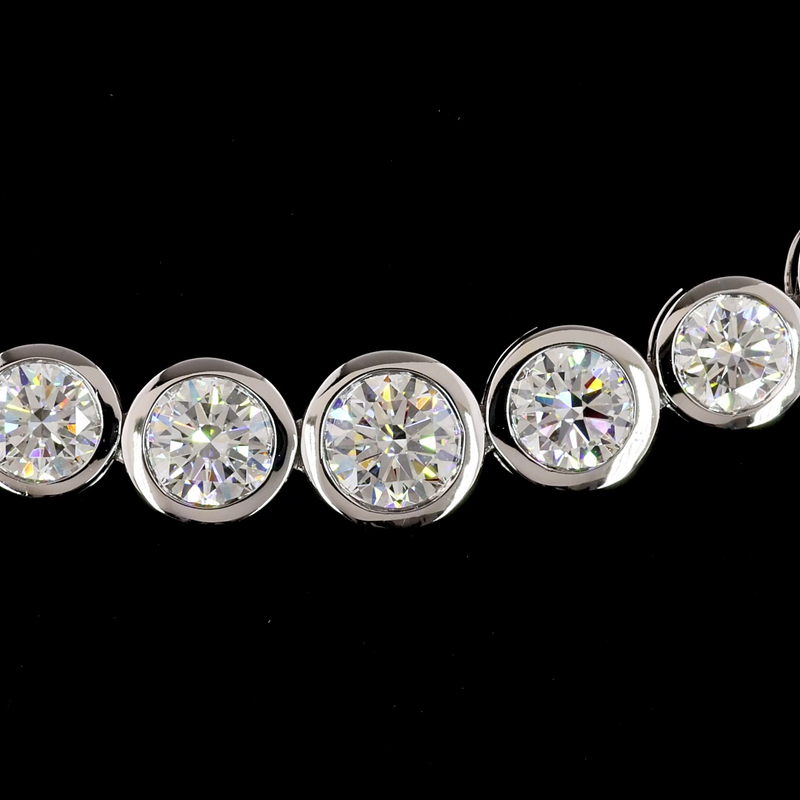 12ctw Bezel Round Riviera Tennis Necklace