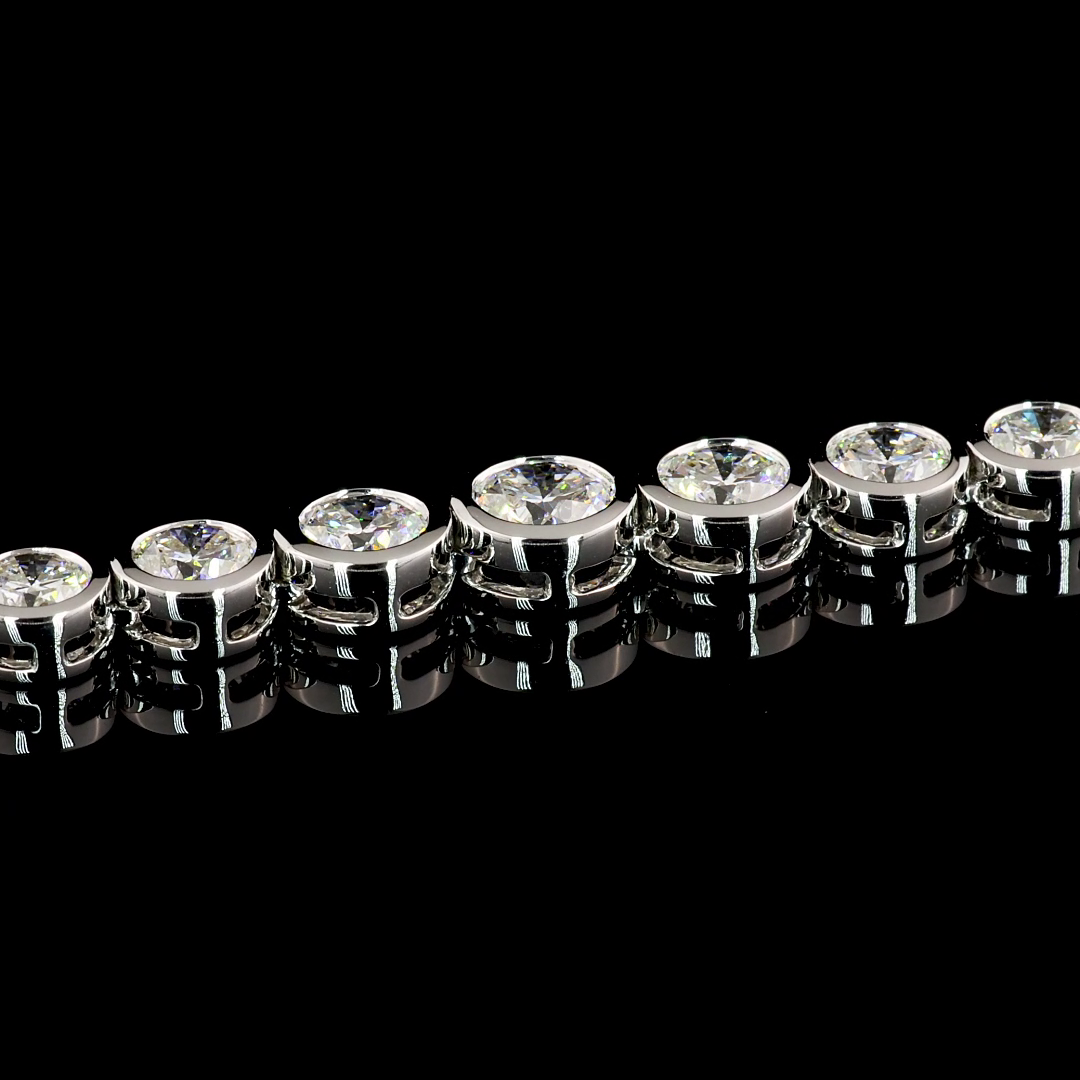 12ctw Bezel Round Riviera Tennis Necklace