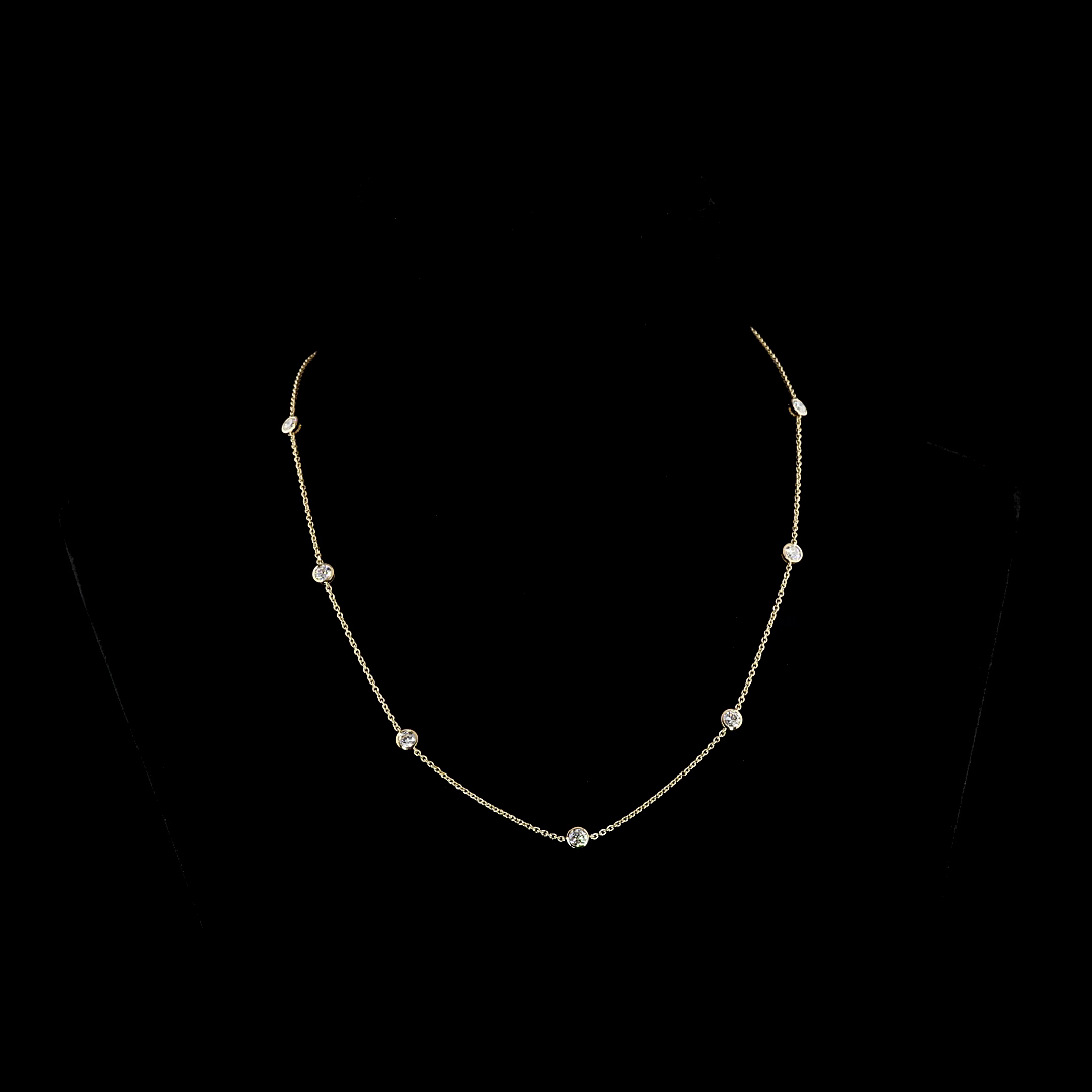2ctw Bezel Round Station Necklace