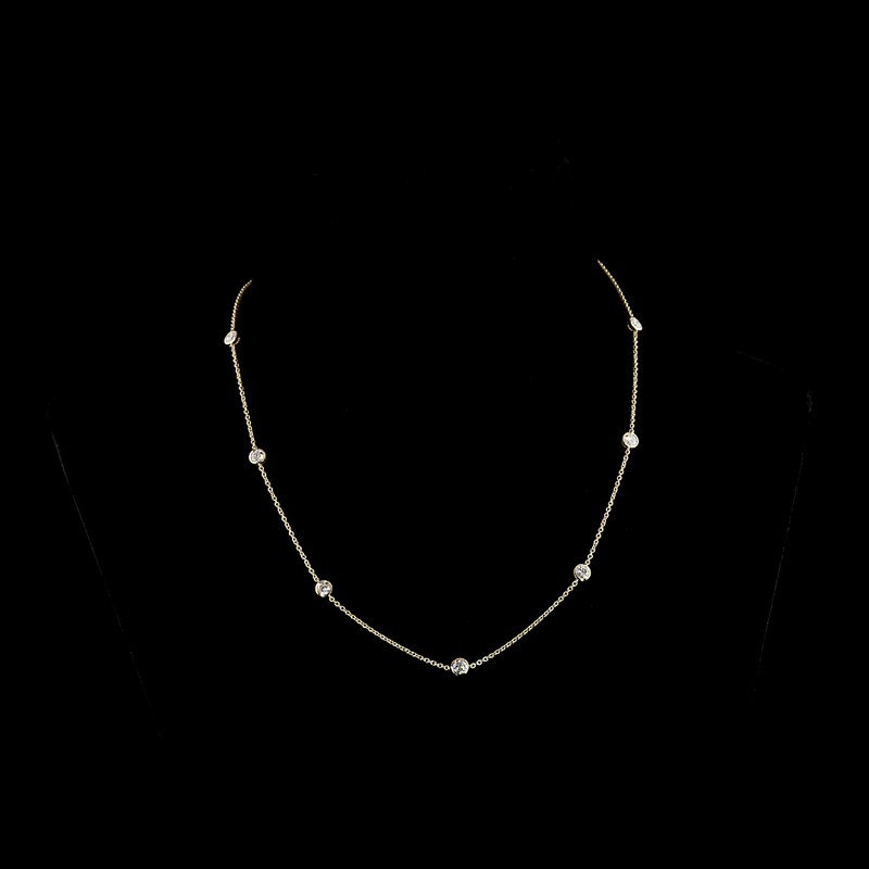 2ctw Bezel Round Station Necklace