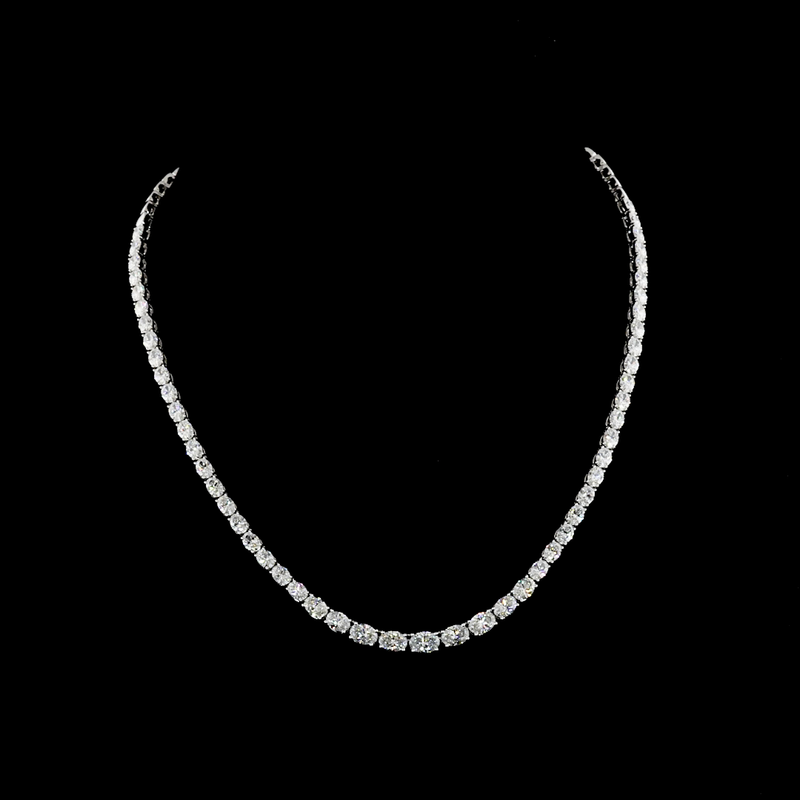 12ctw Prong East West Oval Riviera Tennis Necklace