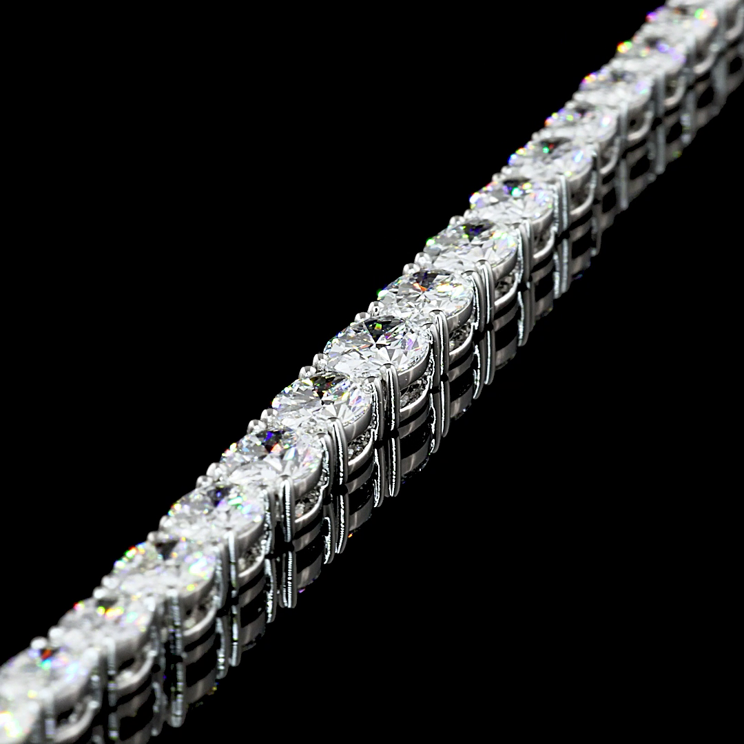 12ctw Prong East West Oval Riviera Tennis Necklace