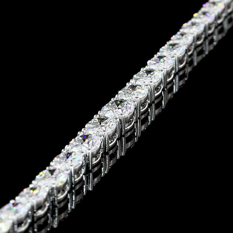12ctw Prong East West Oval Riviera Tennis Necklace