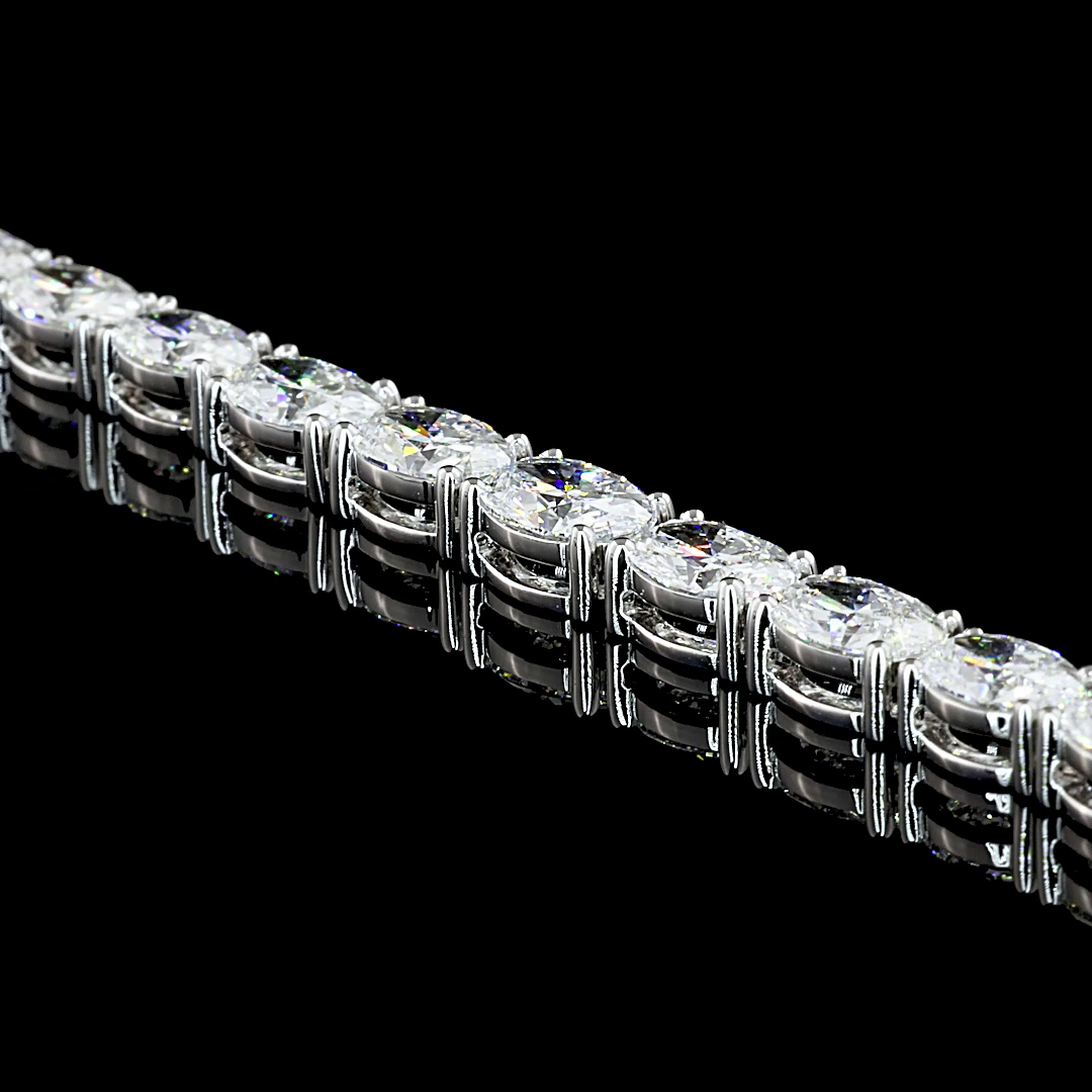 12ctw Prong East West Oval Riviera Tennis Necklace