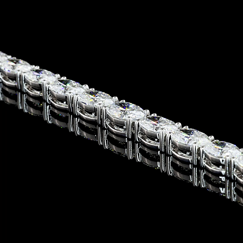 12ctw Prong East West Oval Riviera Tennis Necklace