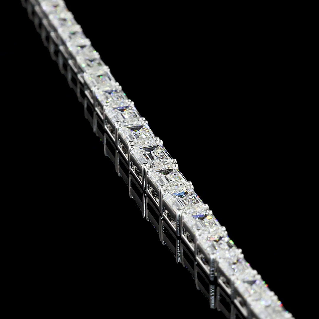 13ctw Prong East West Emerald Riviera Tennis Necklace