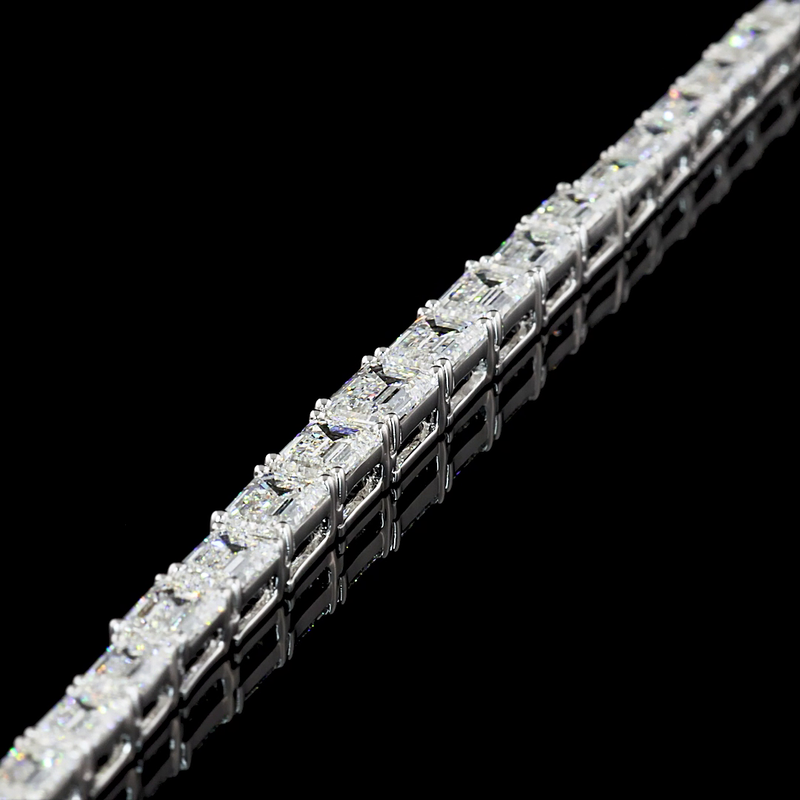 13ctw Prong East West Emerald Riviera Tennis Necklace