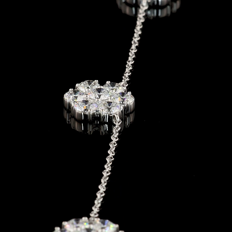 4-1/2ctw Prong Round Station Necklace