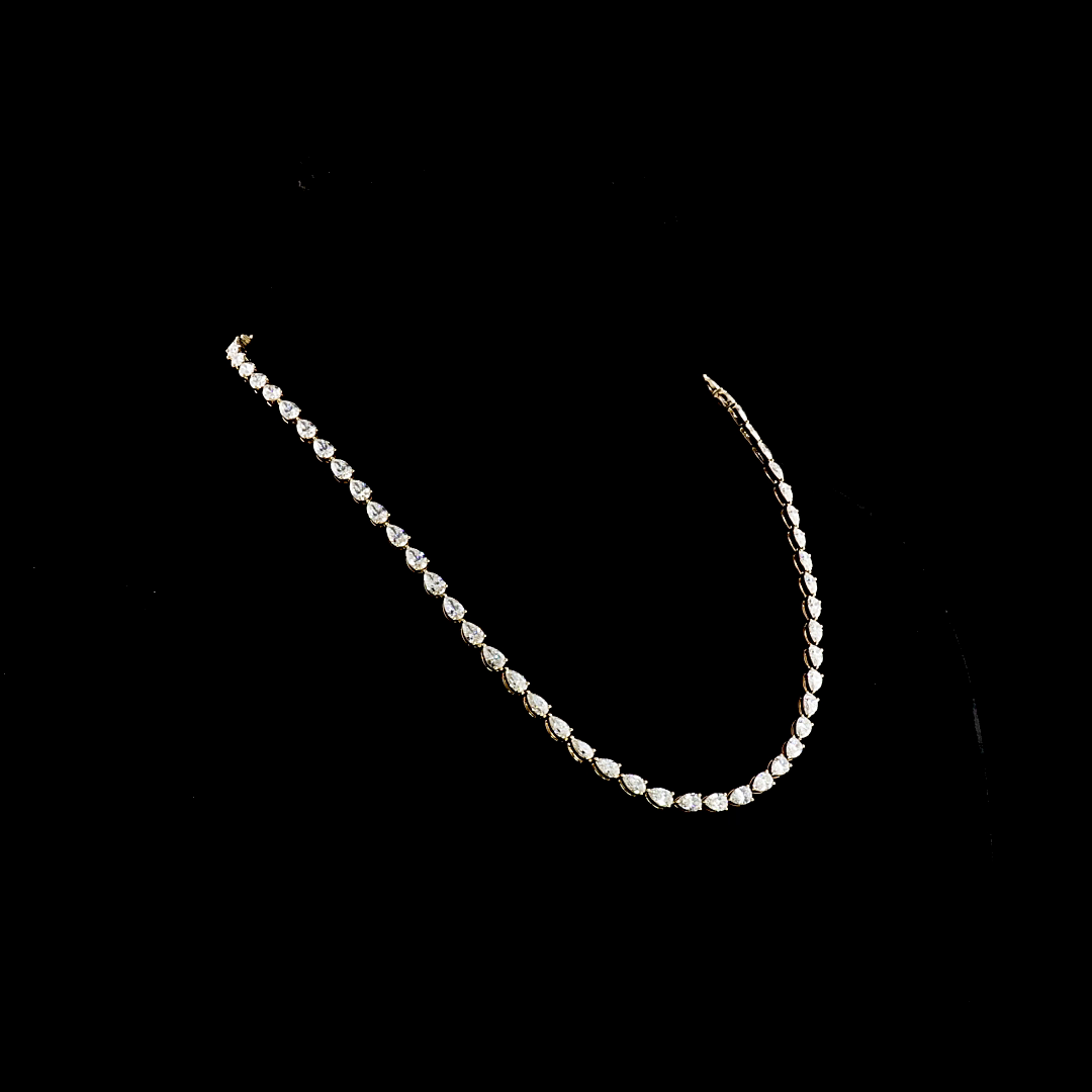 16ctw Prong East West Pear Tennis Necklace