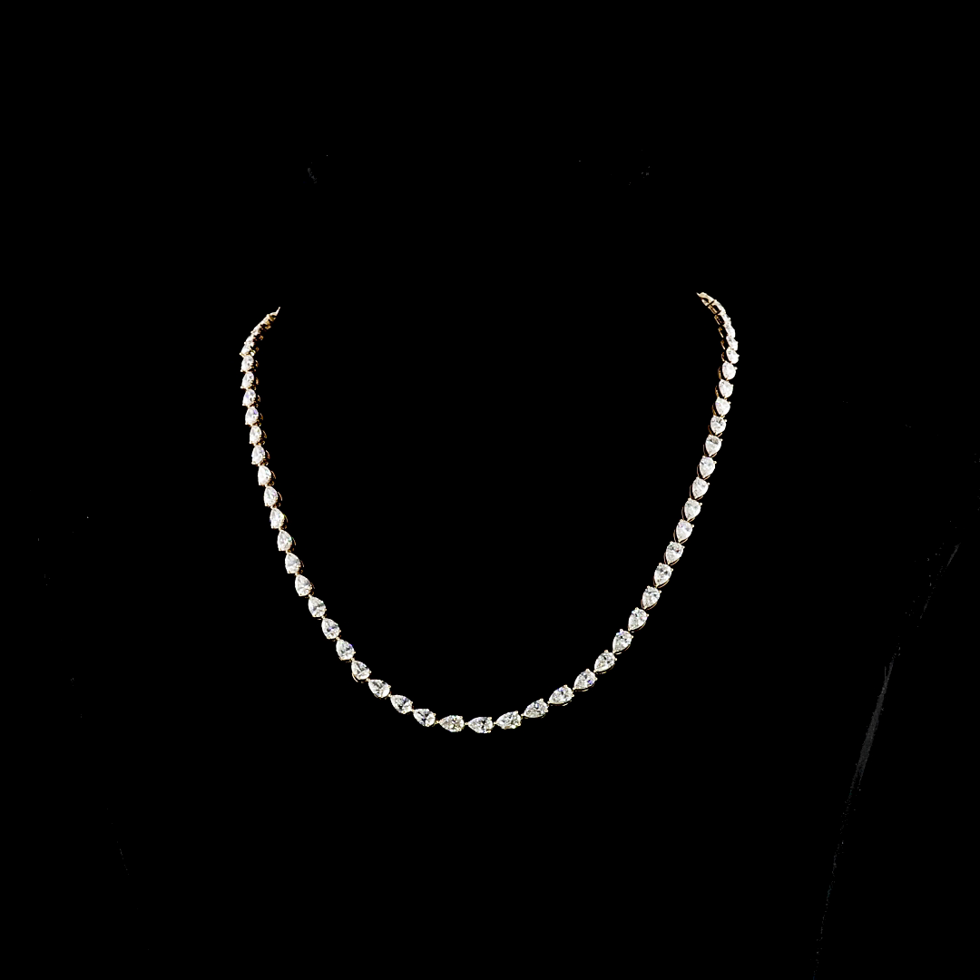 16ctw Prong East West Pear Tennis Necklace
