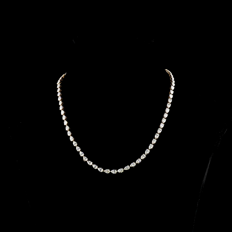 16ctw Prong East West Pear Tennis Necklace