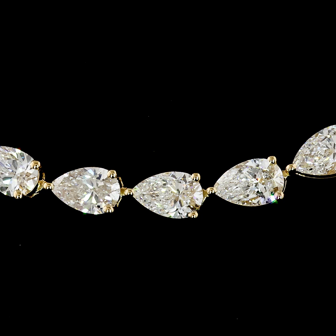 16ctw Prong East West Pear Tennis Necklace