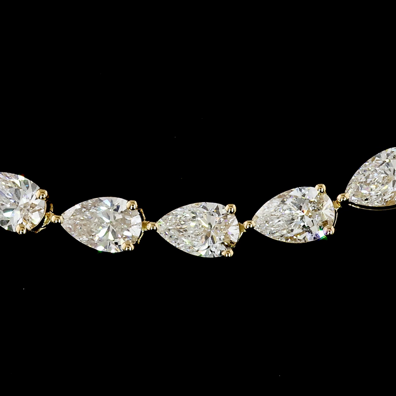 16ctw Prong East West Pear Tennis Necklace