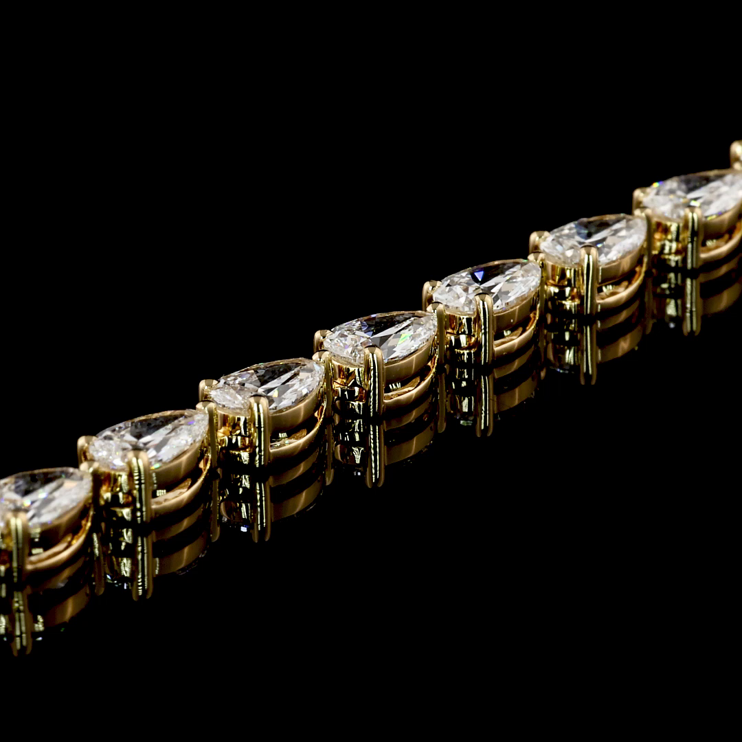 16ctw Prong East West Pear Tennis Necklace