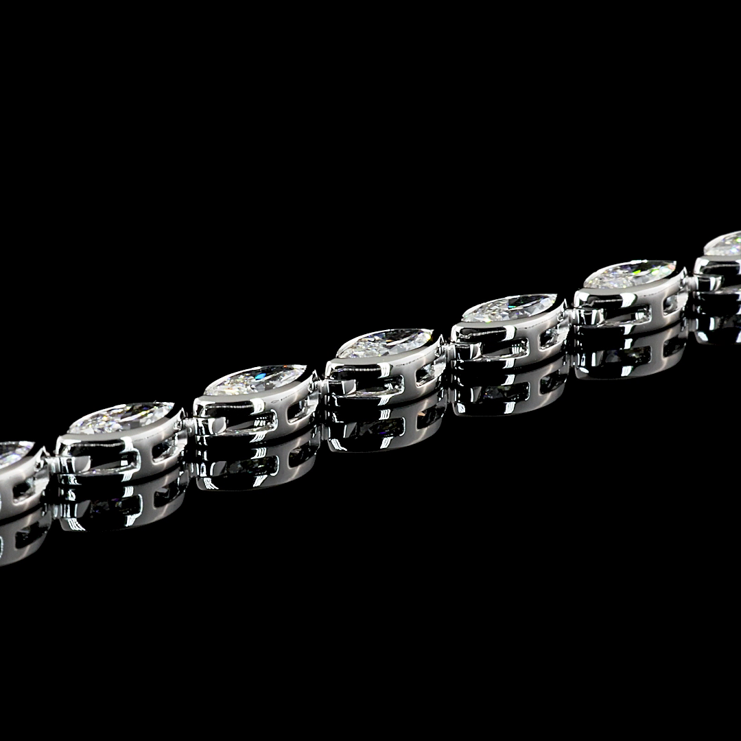 10ctw Bezel East West Marquise Tennis Necklace