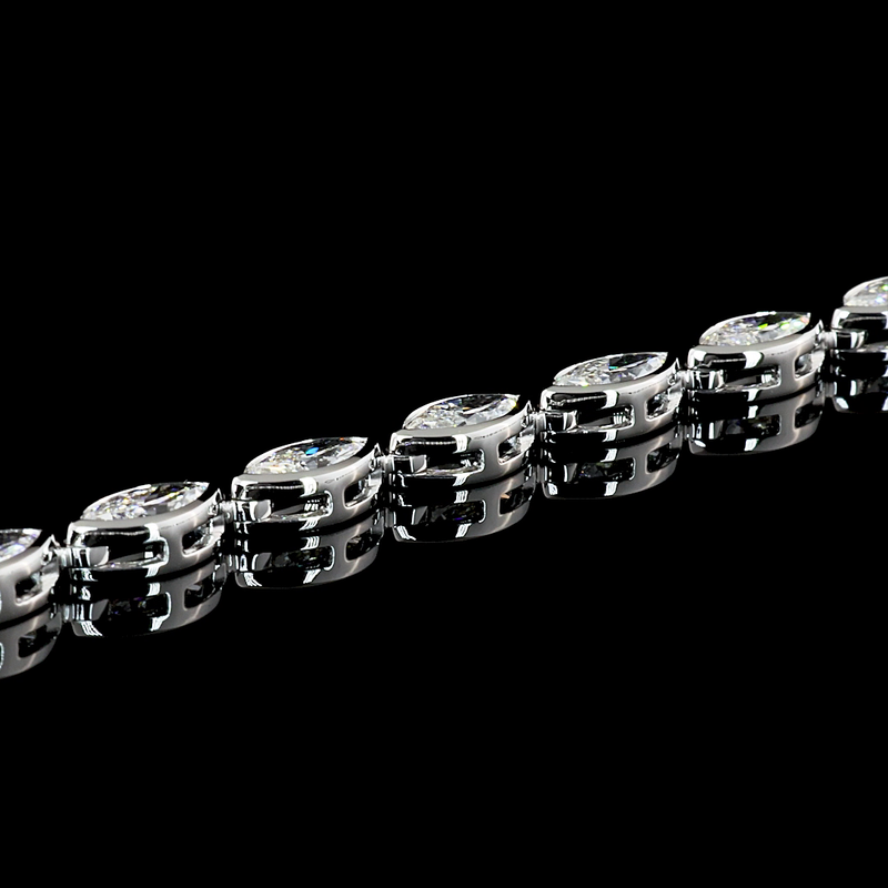 10ctw Bezel East West Marquise Tennis Necklace