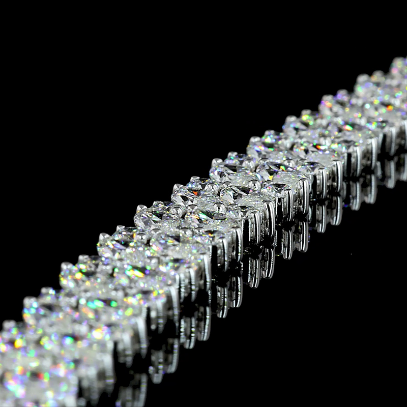37ctw Prong Marquise & Round Tennis Necklace