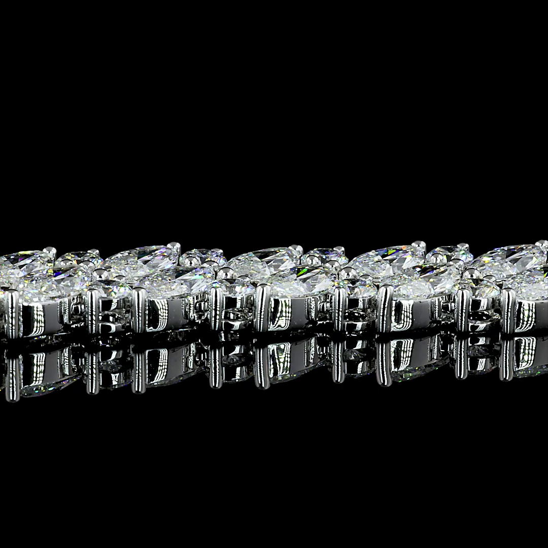 37ctw Prong Marquise & Round Tennis Necklace