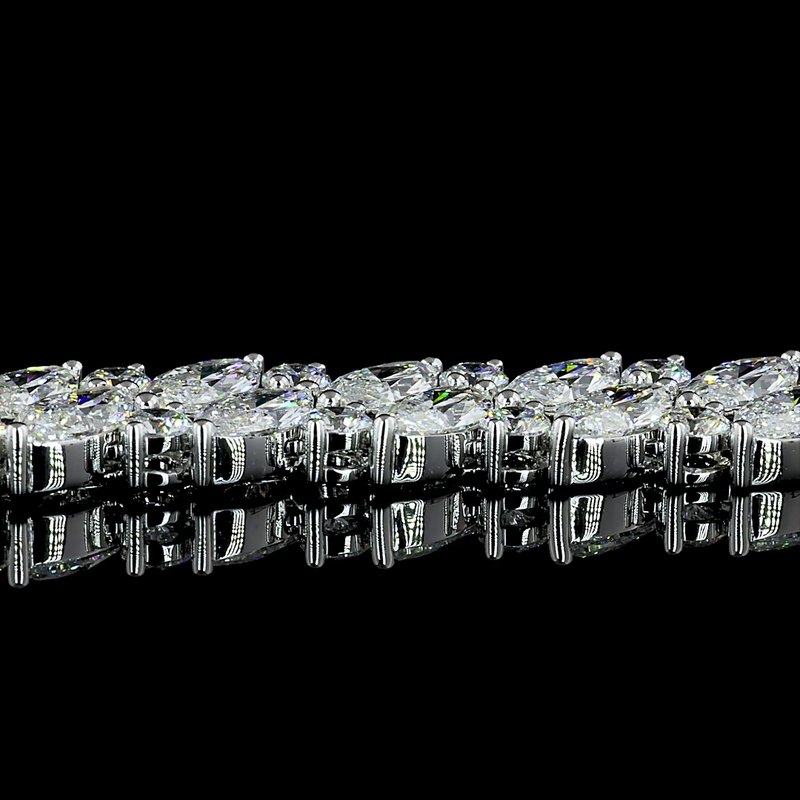 37ctw Prong Marquise & Round Tennis Necklace