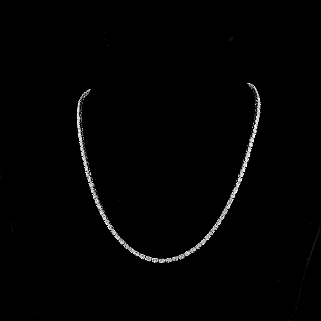 10ctw Prong East West Oval Tennis Necklace
