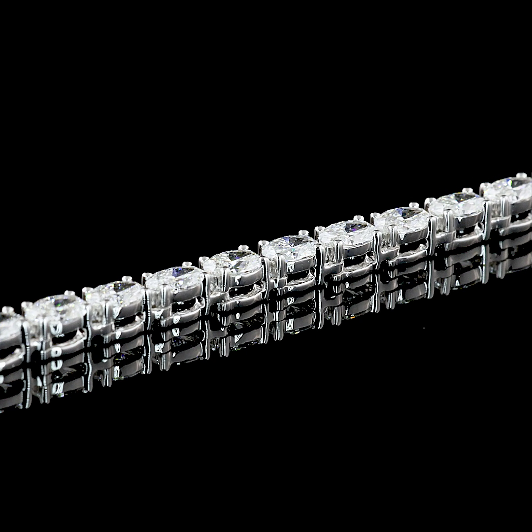 10ctw Prong East West Oval Tennis Necklace