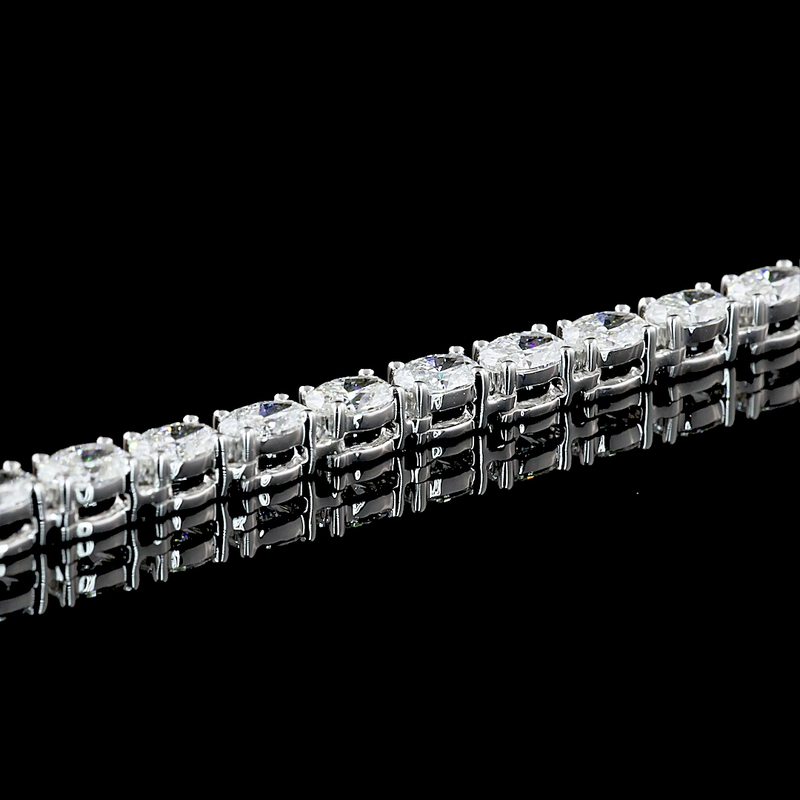 10ctw Prong East West Oval Tennis Necklace