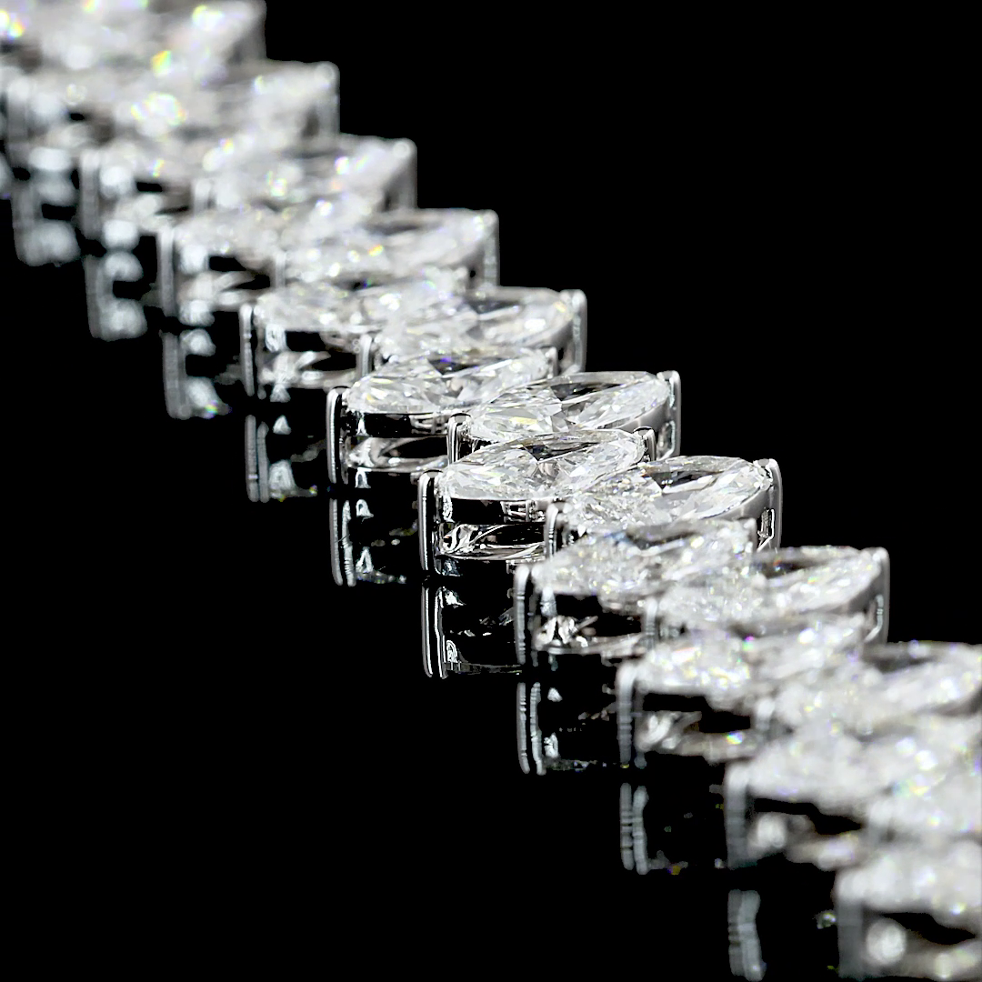 24ctw Prong Marquise Tennis Necklace