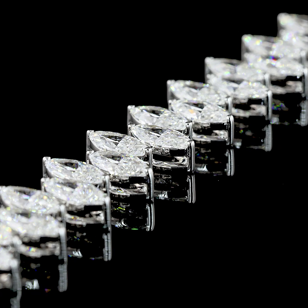 24ctw Prong Marquise Tennis Necklace