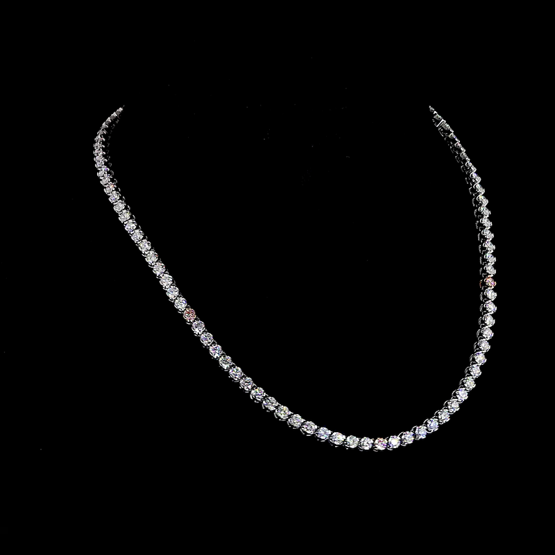 10ctw U Prong Round Tennis Necklace