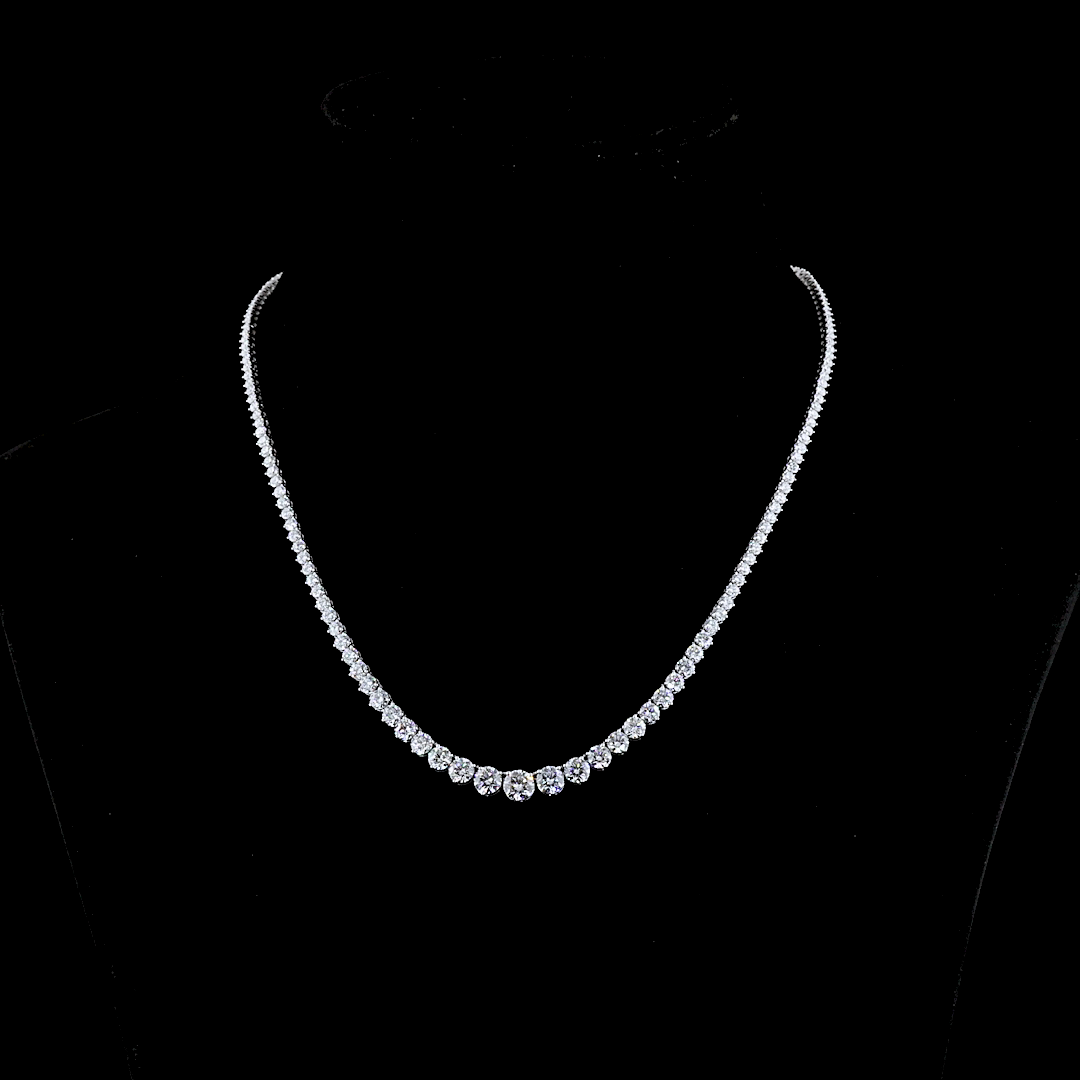 8ctw Prong Round Riviera Tennis Necklace