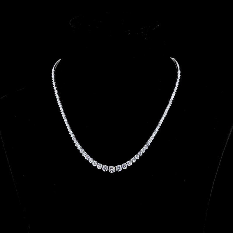 8ctw Prong Round Riviera Tennis Necklace