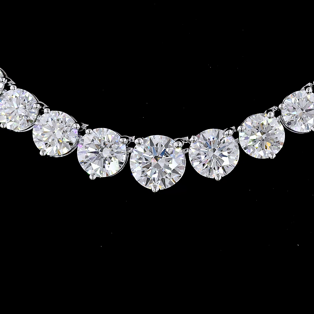 8ctw Prong Round Riviera Tennis Necklace