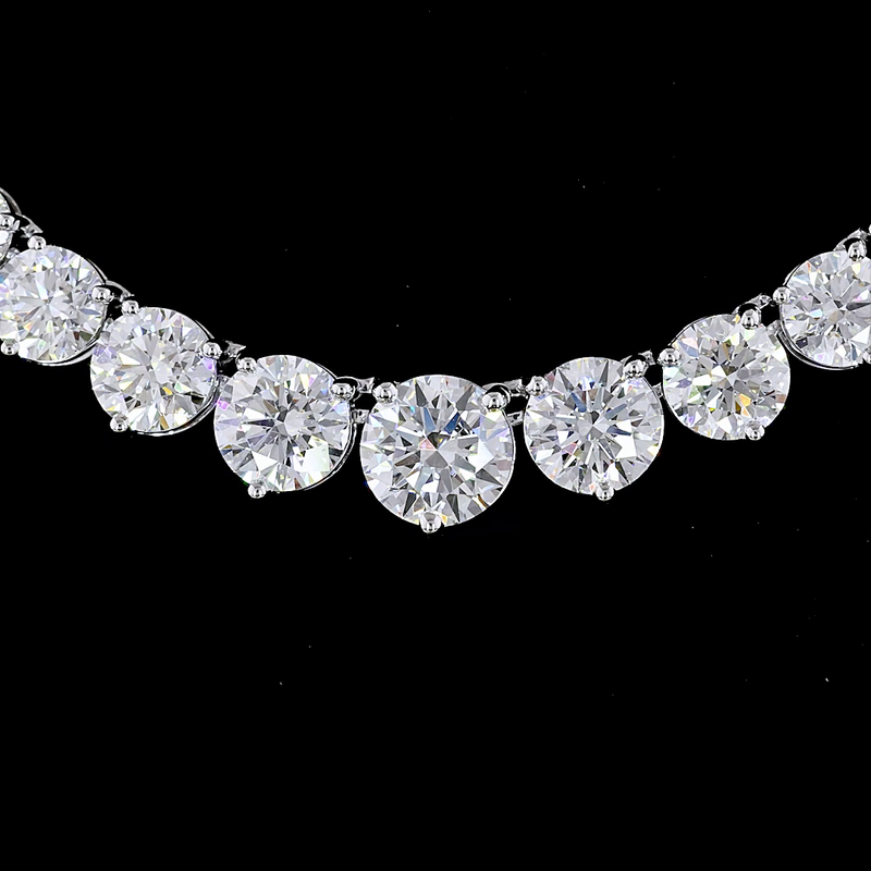 8ctw Prong Round Riviera Tennis Necklace