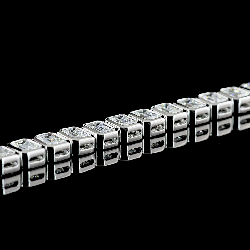 14ctw Bezel Emerald Tennis Necklace