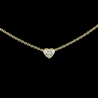 3-1/4ctw Bezel Heart Station Necklace