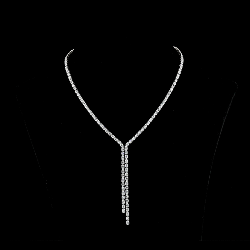 13ctw Prong Oval Lariat Necklace