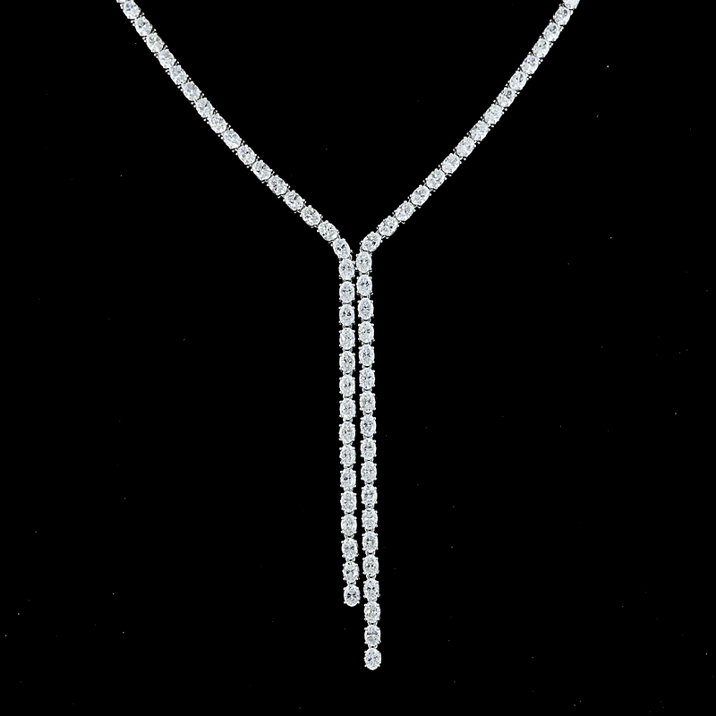 13ctw Prong Oval Lariat Necklace