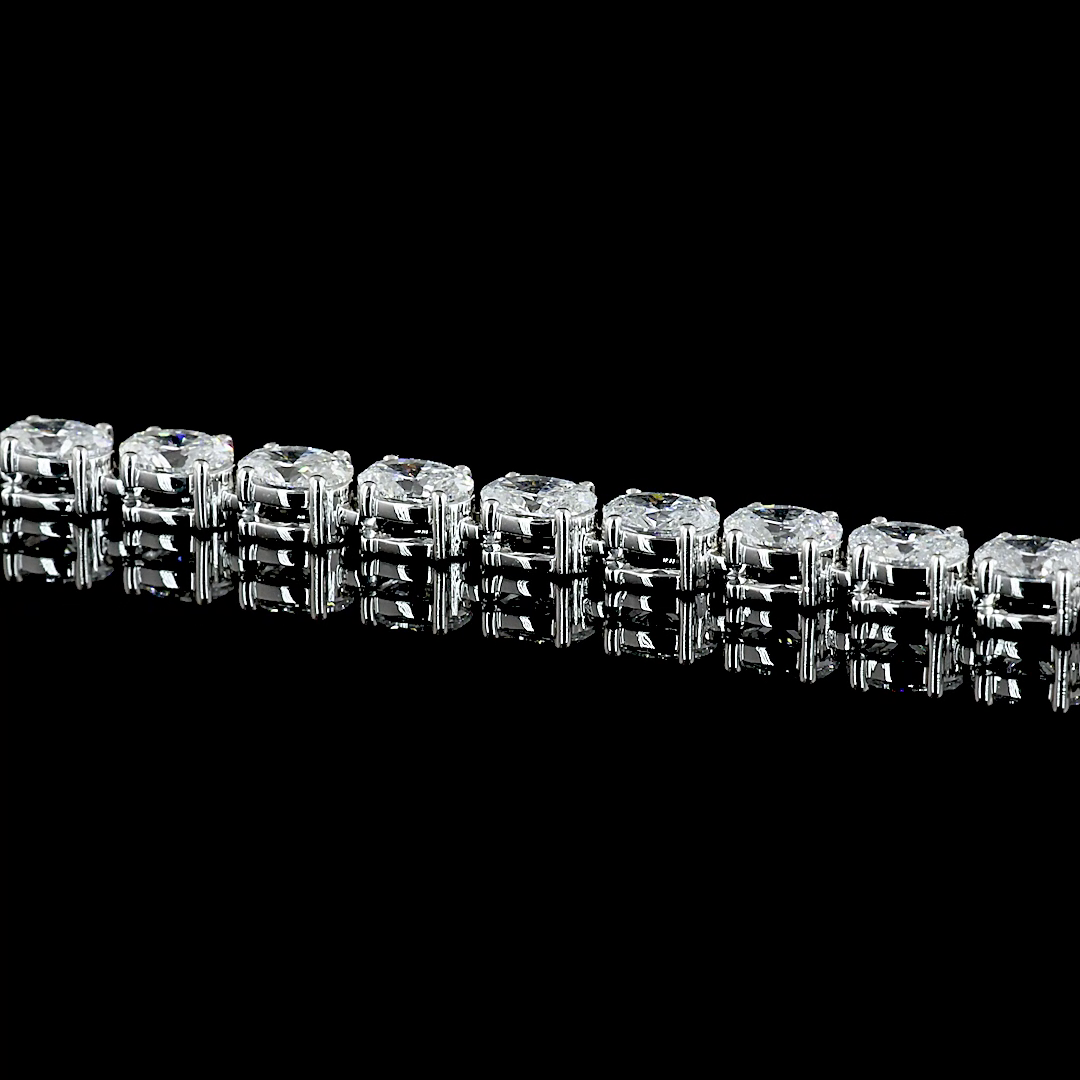 13ctw Prong Oval Lariat Necklace