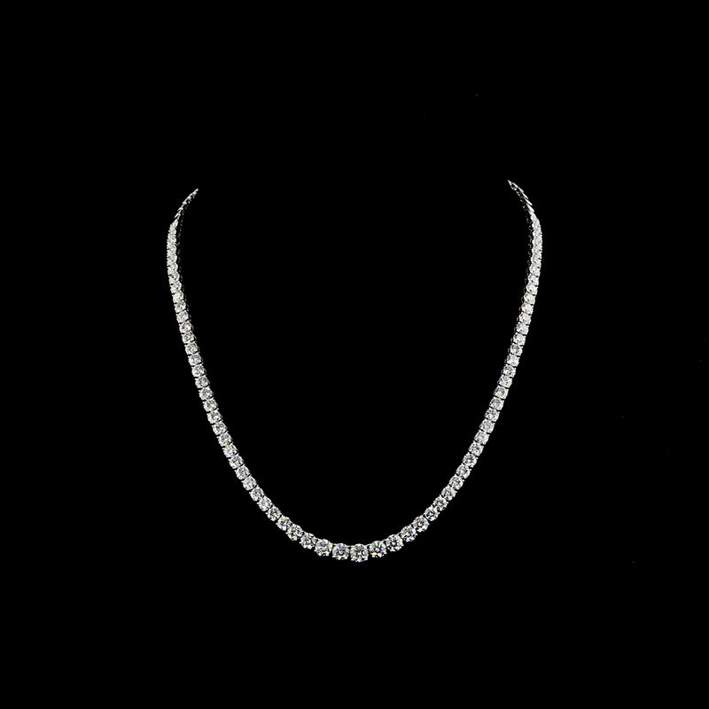 15ctw Prong Round Riviera Tennis Necklace