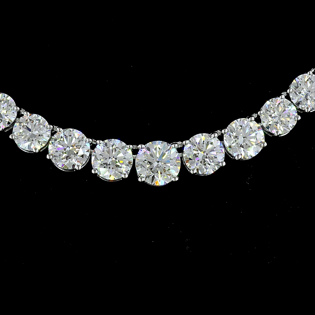 15ctw Prong Round Riviera Tennis Necklace