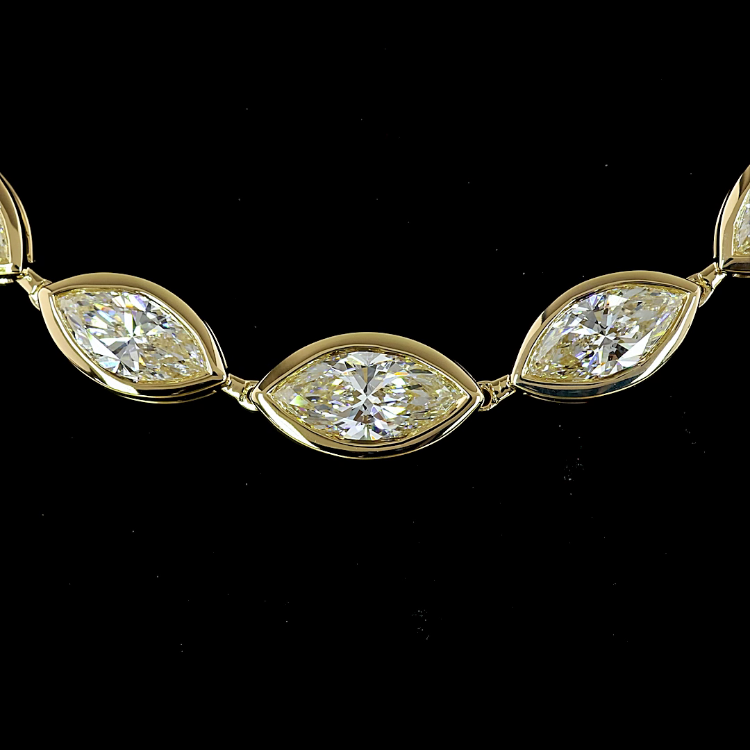 5ctw Bezel East West Marquise Riviera Tennis Necklace