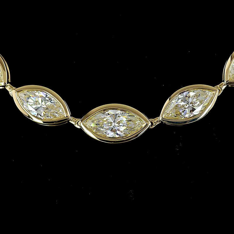 5ctw Bezel East West Marquise Riviera Tennis Necklace
