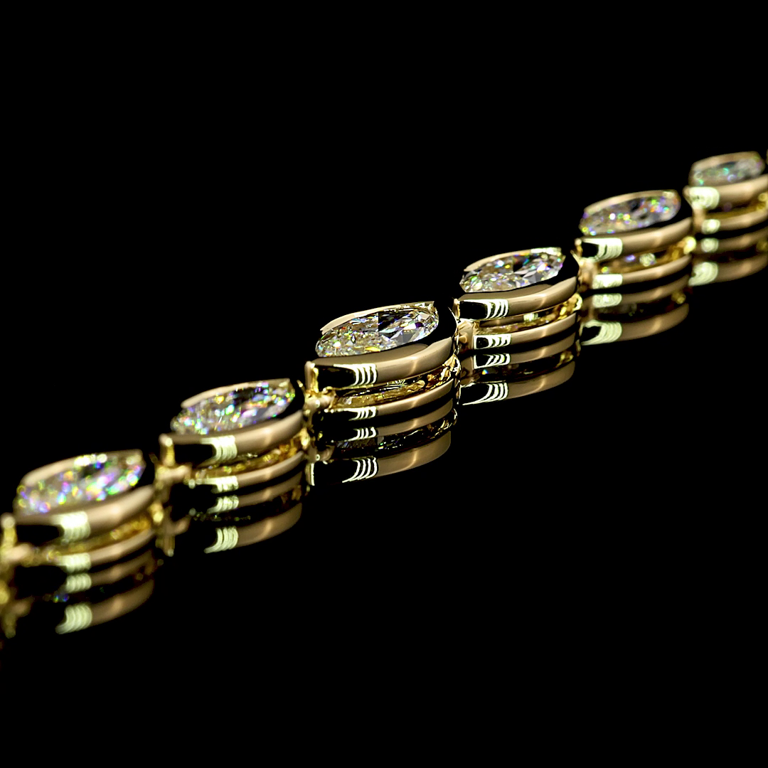 5ctw Bezel East West Marquise Riviera Tennis Necklace
