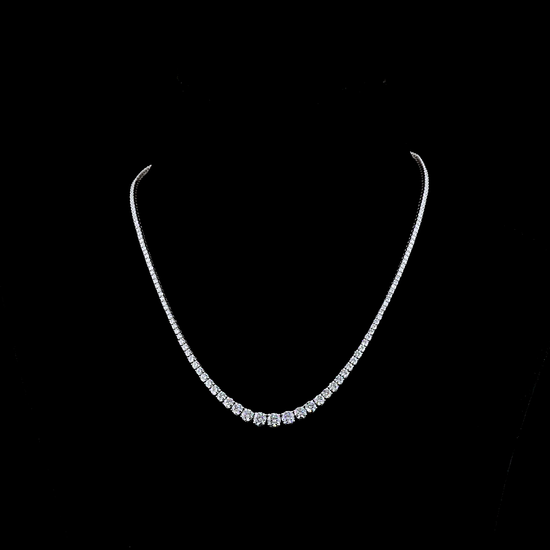 6ctw Prong Round Riviera Tennis Necklace