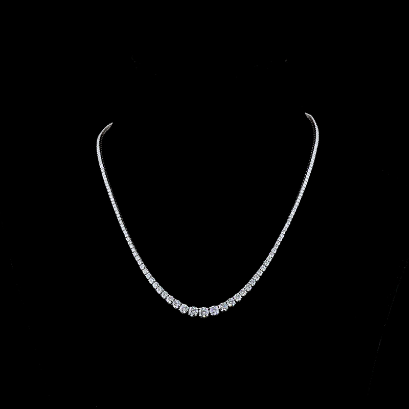 6ctw Prong Round Riviera Tennis Necklace