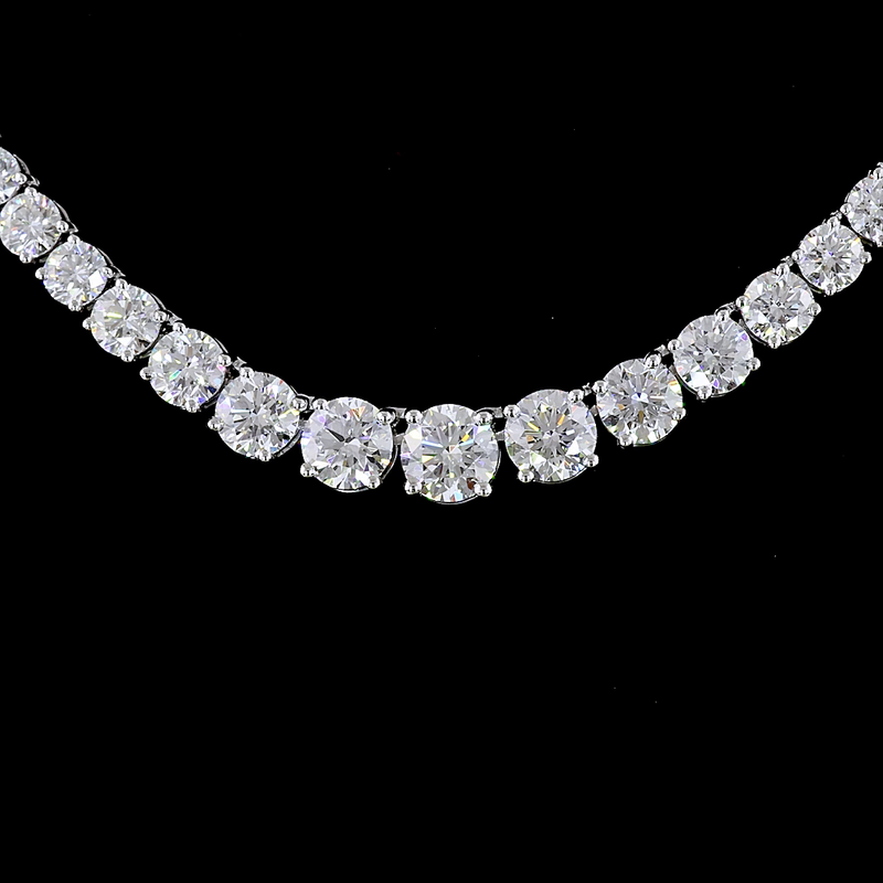 6ctw Prong Round Riviera Tennis Necklace