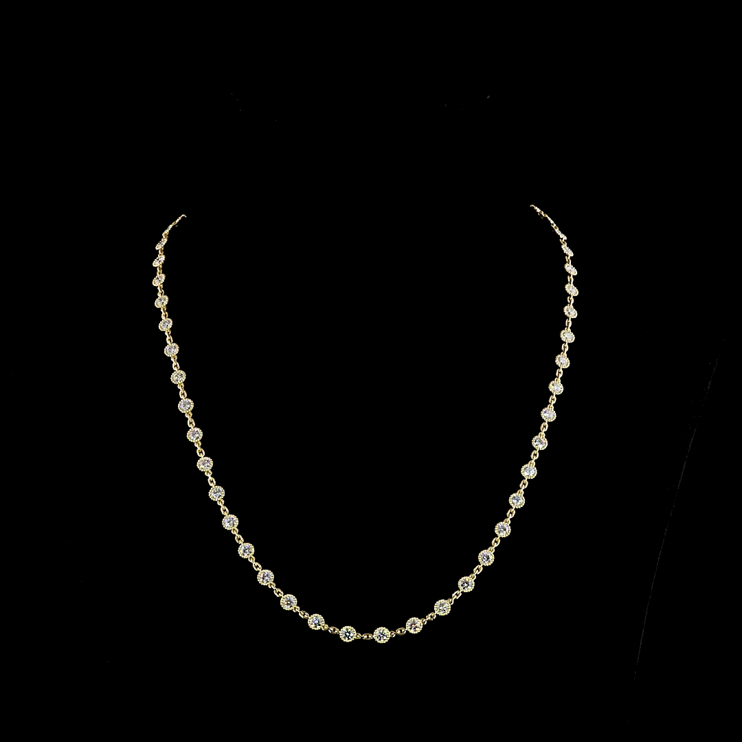 6ctw Bezel Round Station Necklace