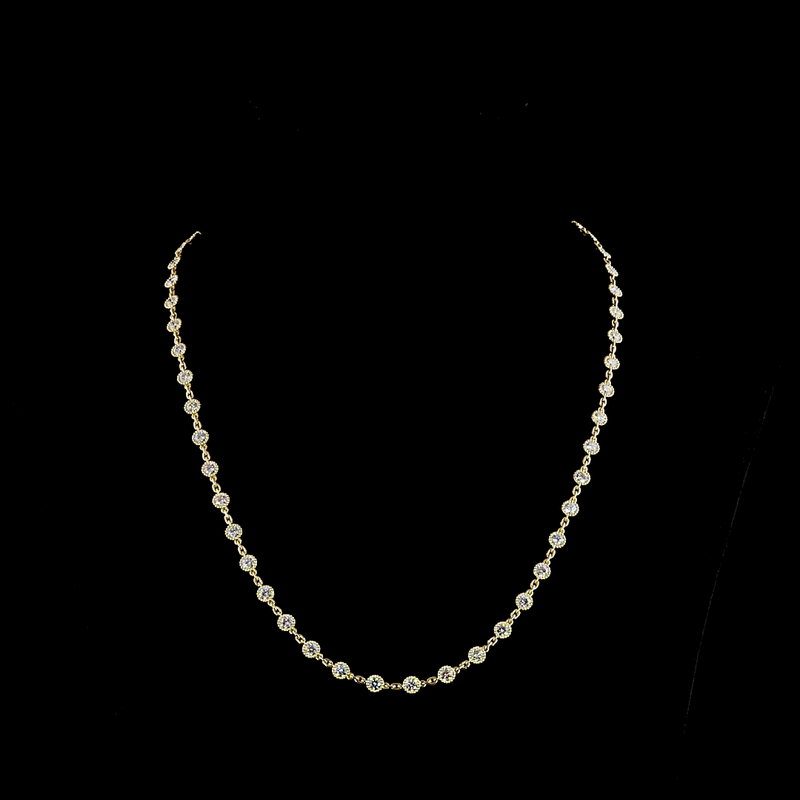 6ctw Bezel Round Station Necklace