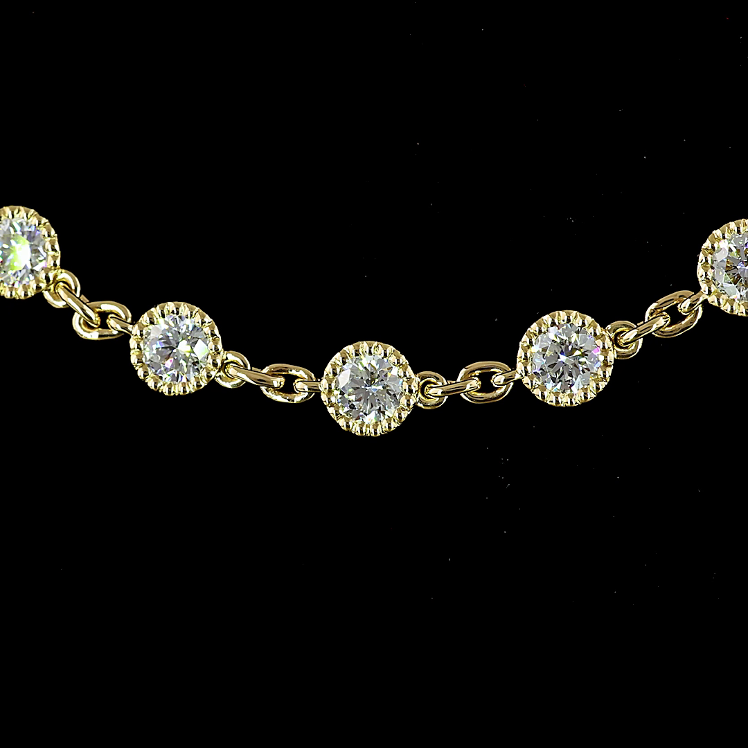 6ctw Bezel Round Station Necklace