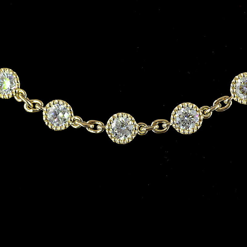 6ctw Bezel Round Station Necklace